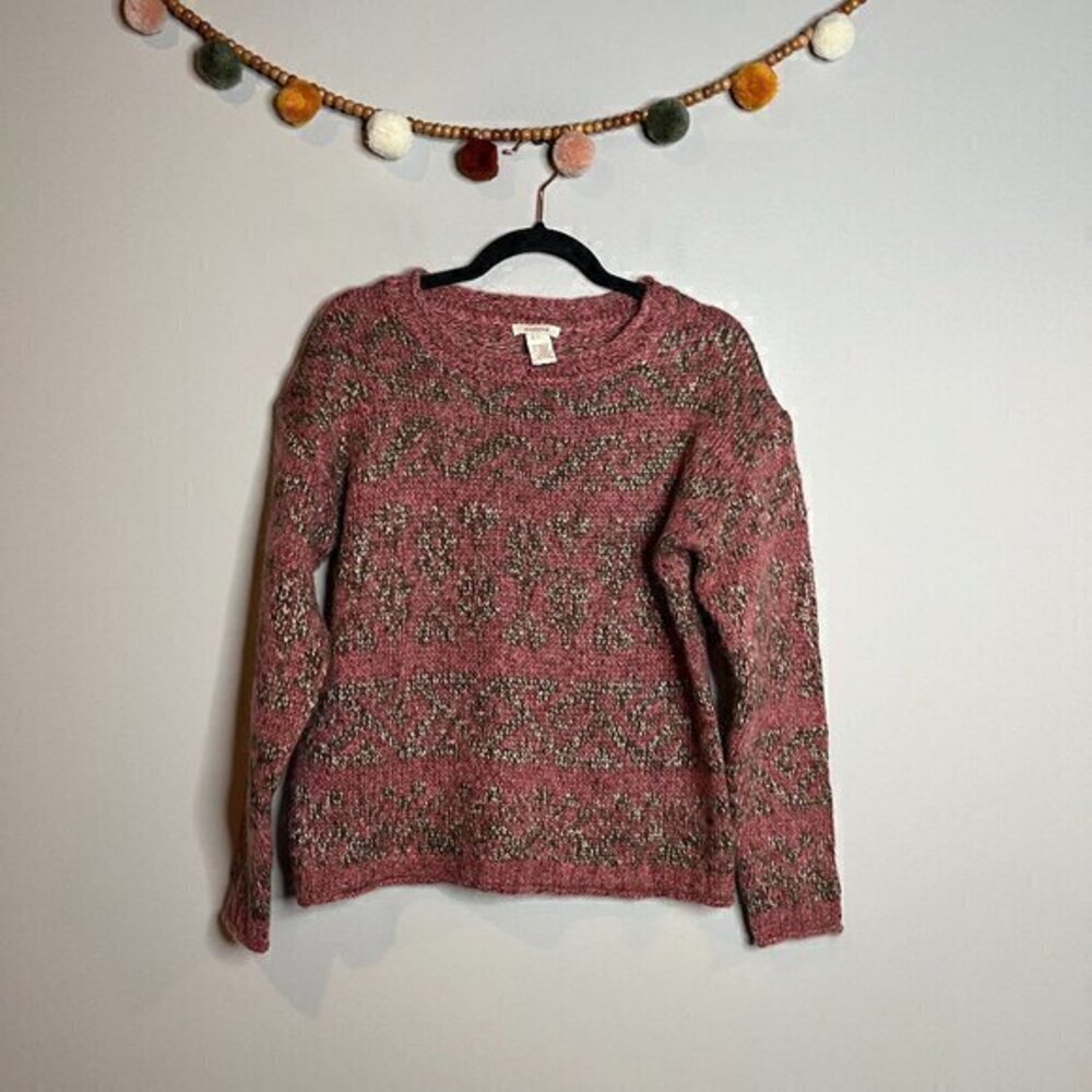 Sundance pink and tan marled sweater